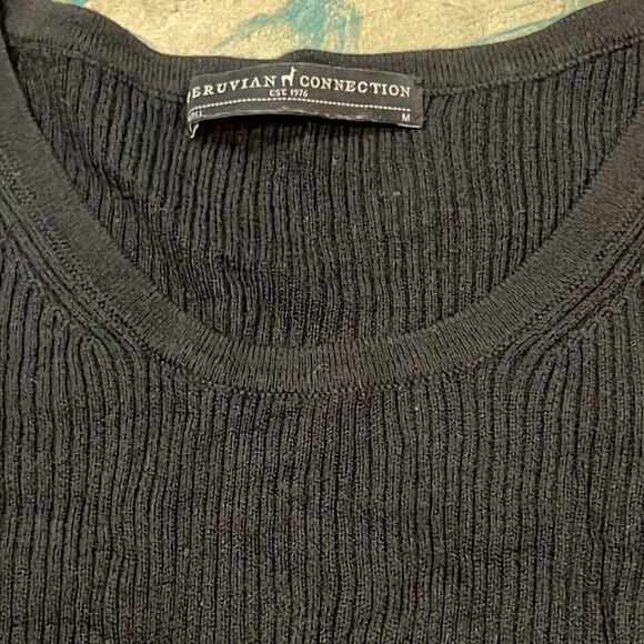Peruvian Connection Ribbed Pima Cotton Sweater Medium C28 - Picture 6 of 6